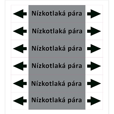 Značení potrubí ISO 20560, nízkotlaká pára